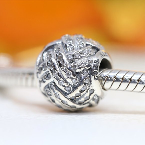 PANDORA SPARKLING LOVE KNOT CHARM 791537CZ - Picture 4 of 4
